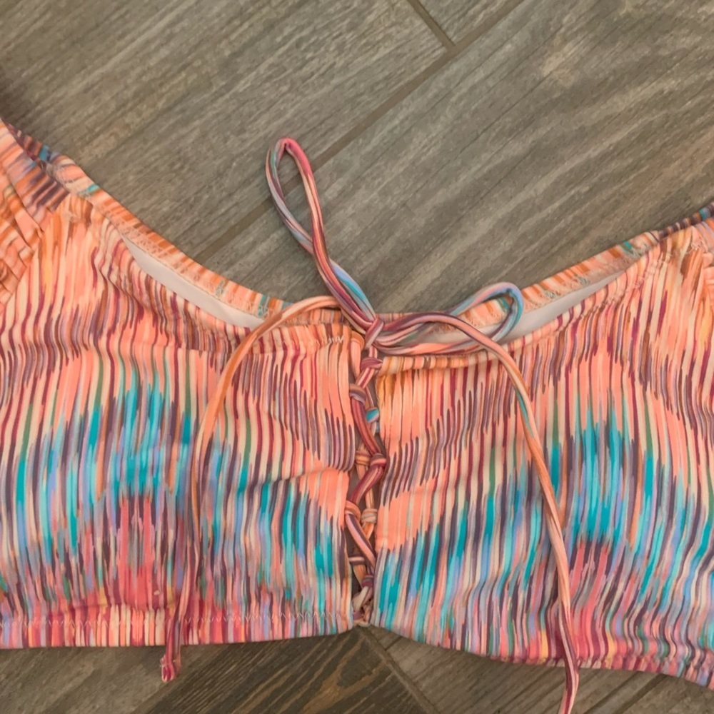 NWT Raisins Bikini Set XL Juniors Off Shoulder Lace Front Bikini Top & Bottoms - Picture 12 of 15